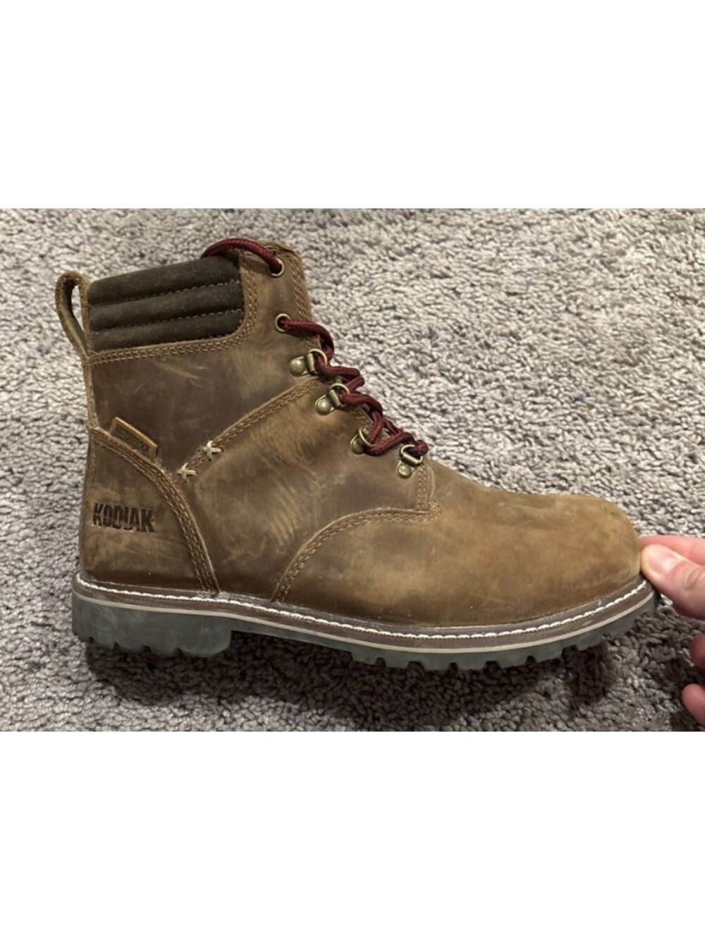 Kodiak Waterproof Leather Work Boots Women’s 8.5 EH Rated Brown Plaid